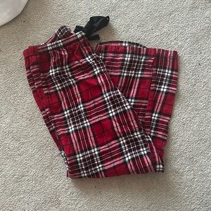 red and black plad pj pants